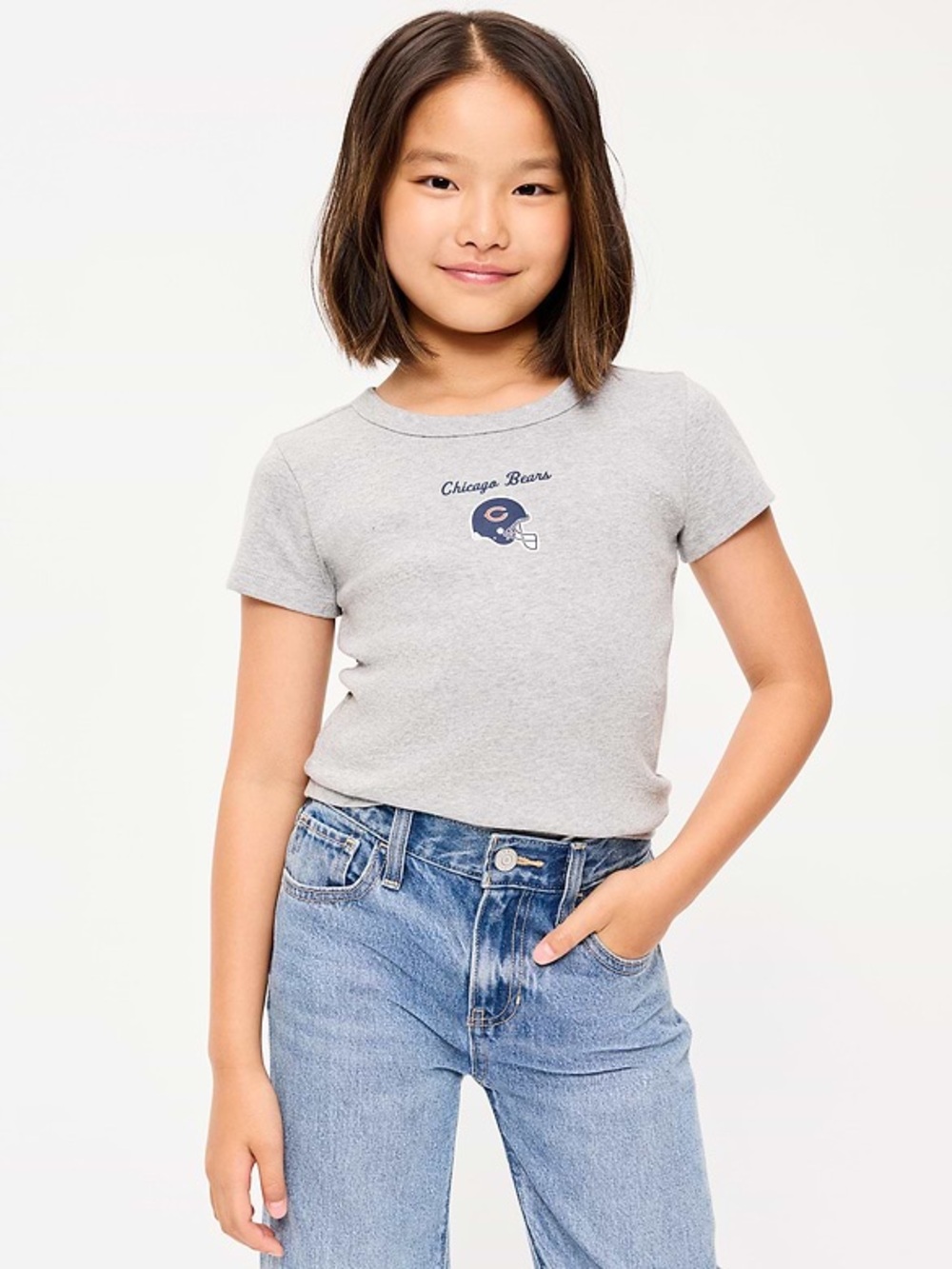 Girls' Gray Graphic Tee - NFL Kids Shirt